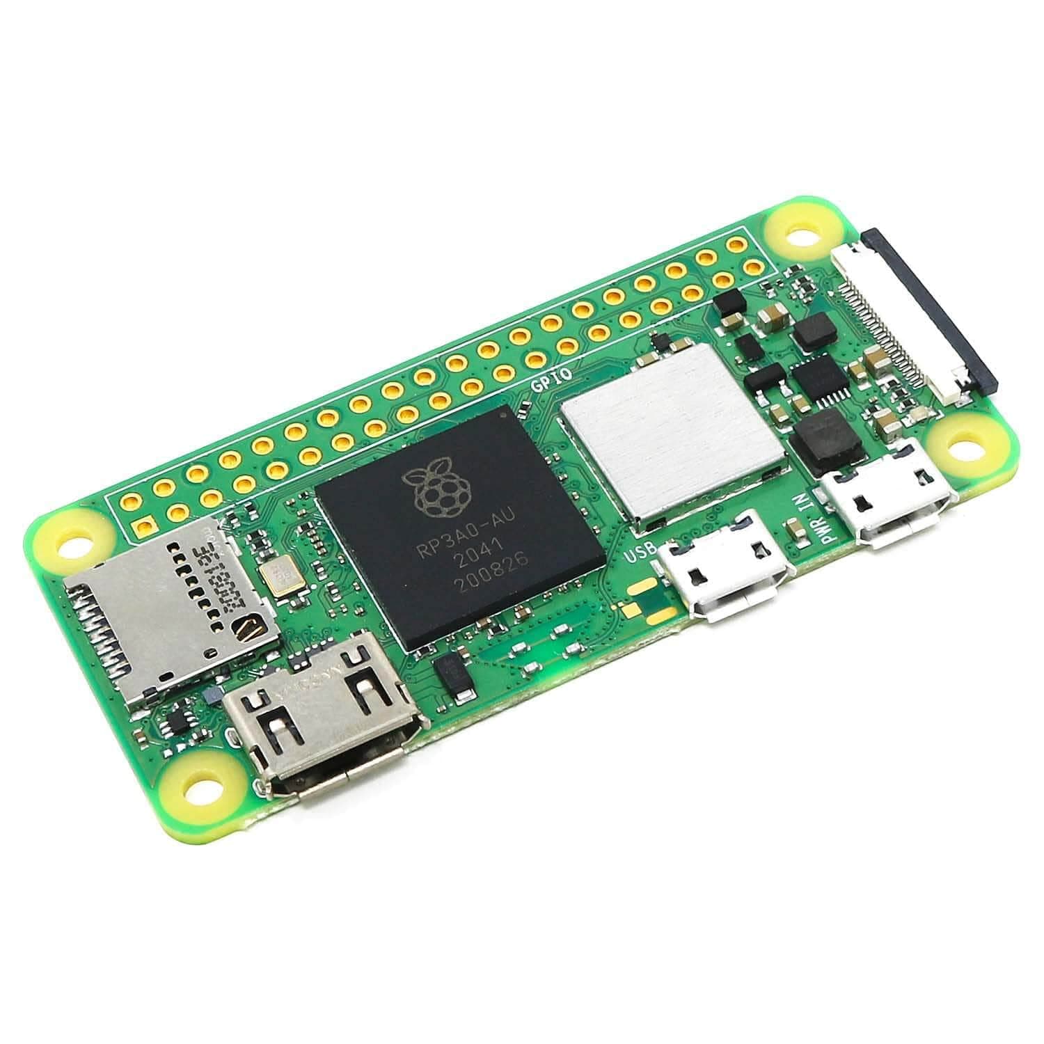 Raspberry Pi Zero 2 W board viewed from above
