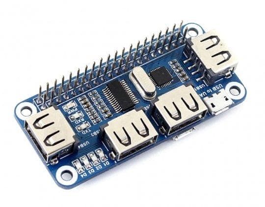 Waveshare four-port USB HUB HAT for Raspberry Pi Zero